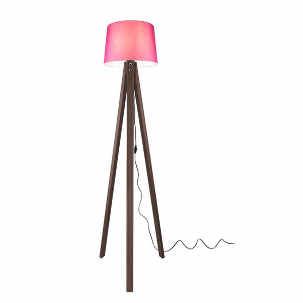 Deko Lampadaire Noyer Pied Chapeau Rose