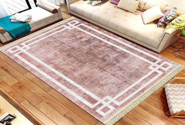 Roland 5'li Yıkanabilir Halı Seti | Pembe -Beyaz | roland-3011