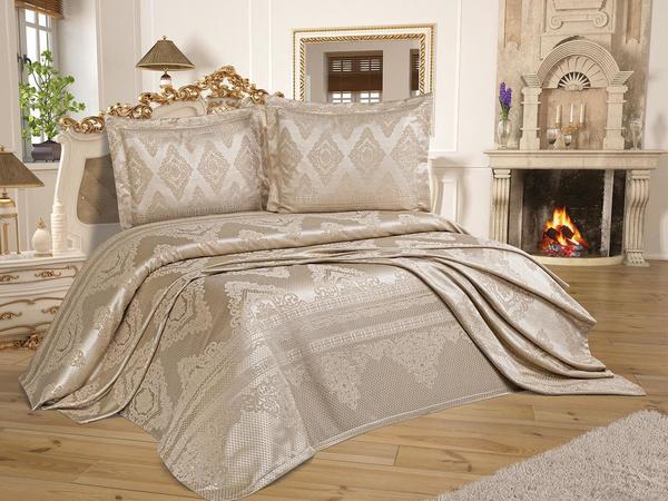 Violetta Çift Kişilik Yatak Örtüsü Takımı Cappucino