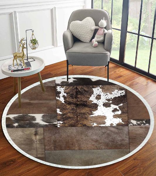 Birkilim Yuvarlak Yıkanabilir Dekoratif Halı İpeksi Kaymaz Taban | MLN-IP-YU-HT-1029