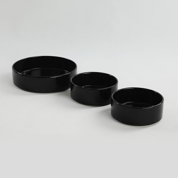 Keramika | Siyah Stackable Salata/Çerez Seti 3 Parça | Keramika