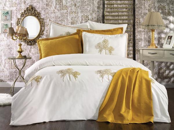 Elegant Tree Nakışlı Gelin Seti Hardal