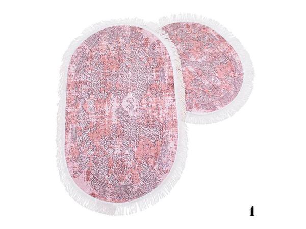 Darla Oval Banyo Paspas Seti 2 Li Pudra