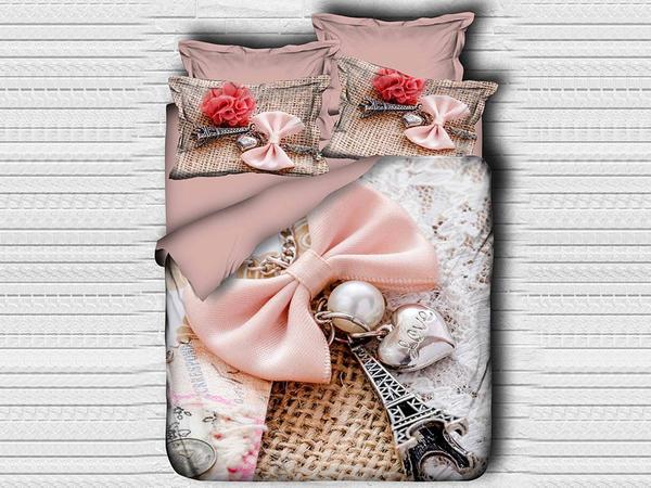 Best Class Dijital Baskılı 3d Çift Kişilik Nevresim Takımı Bow Tie