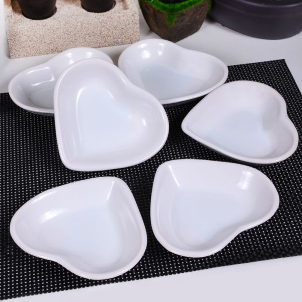 Kalp Çerezlik Sosluk Beyaz 6 Adet 14 cm | Keramika