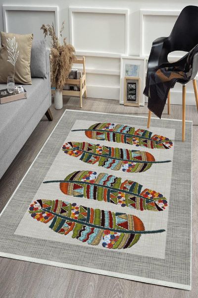 Birkilim Yıkanabilir Dekoratif Halı İpeksi Kaymaz Taban | MLN-IP-HS-546