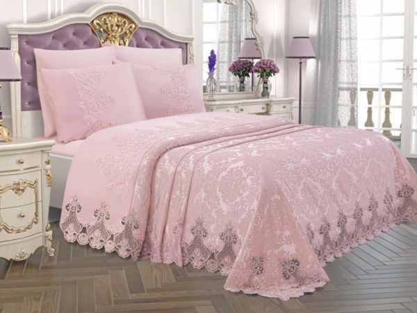 Ensemble de mariée dot Dubai 7 pièces poudre