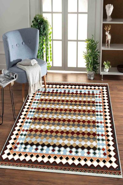 Birkilim Yıkanabilir Dekoratif Halı İpeksi Kaymaz Taban | MLN-IP-HK-090