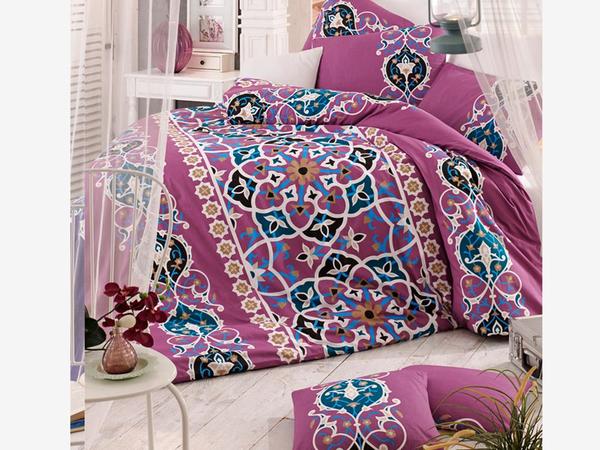 Kayra 100% Baumwolle Doppelbettbezug Set Pink | Beste Klasse