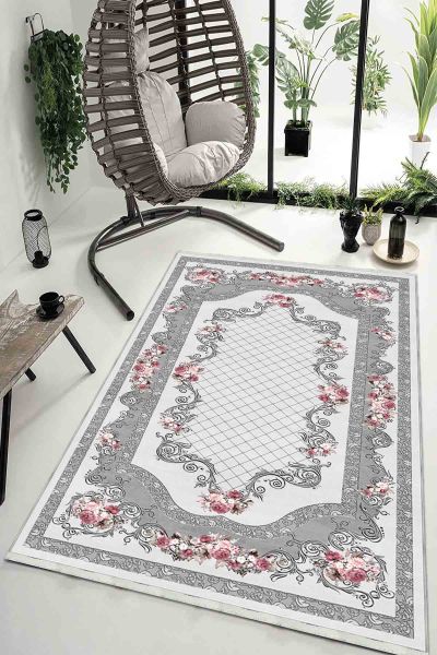 Birkilim Yıkanabilir Dekoratif Halı İpeksi Kaymaz Taban | MLN-IP-HK-063