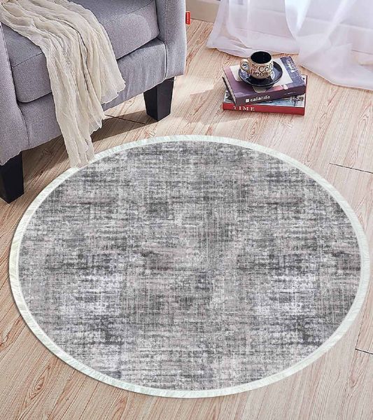 Birkilim Yuvarlak Yıkanabilir Dekoratif Halı İpeksi Kaymaz Taban | MLN-IP-YU-HT-565