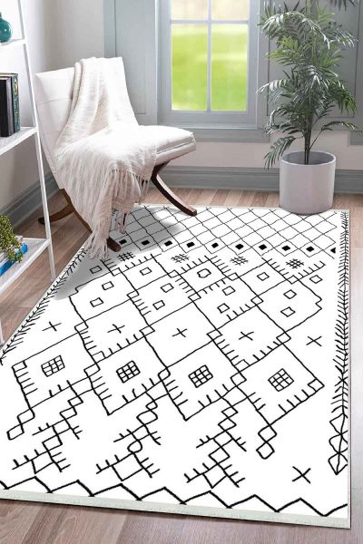 Birkilim Yıkanabilir Dekoratif Halı İpeksi Kaymaz Taban | MLN-IP-SD-557