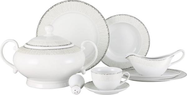 Dekonaz Fiyonki 85 Parça Yuvarlak Porselen Yemek Takımı | 12 Kişilik