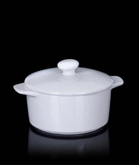 Acar | Plat à four rond en porcelaine blanche pure 13 cm