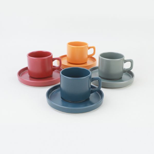 Rainbow Stackable Çay Fincan Takımı 8 Parça 4 Kişilik - 118/515 | Keramika