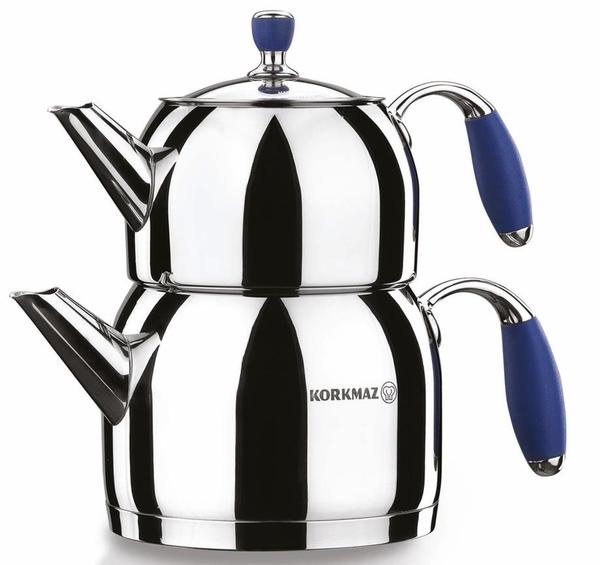 Korkmaz Flora Midi Çaydanlık 2.2 Litre | İndüksiyon | Mavi | A118-02