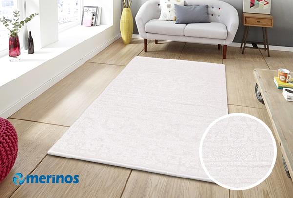 Merinos Velvet Kadife Dokulu Halı | Beyaz | 1110-60-White