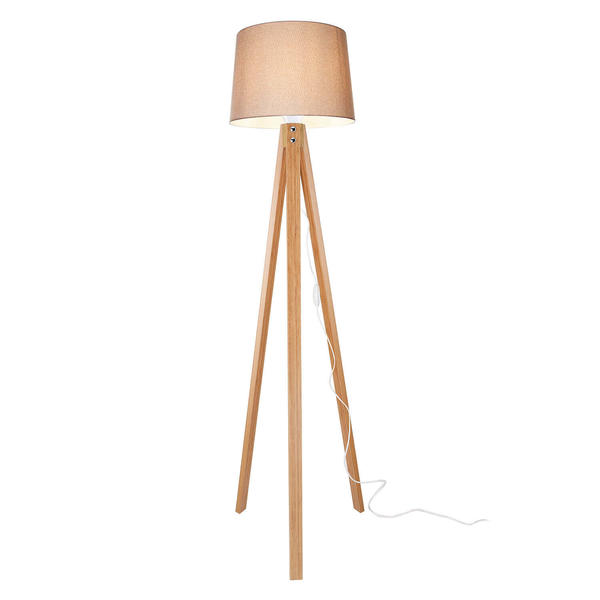 Deco Floor Lamp Bamboo Foot Sand Beige Hat