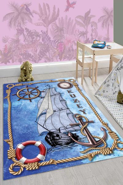 Birkilim Yıkanabilir İpeksi Kaymaz Taban Çocuk Odası Halısı | MLN-IP-HY-1179