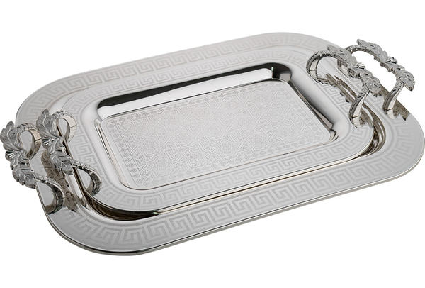 Bavary İkili Elegance Tepsi Yüksek Kalite | Gümüş | By-2214dl-2s-mh79