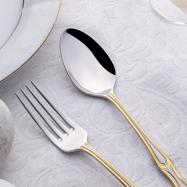 طقم أدوات مائدة Lalezar Gold Satin مكون من 60 قطعة