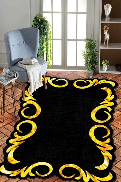 Birkilim Lazer Kesim Yıkanabilir İpeksi Kaymaz Taban Dekoratif Halı | MLN-IP-SD-223