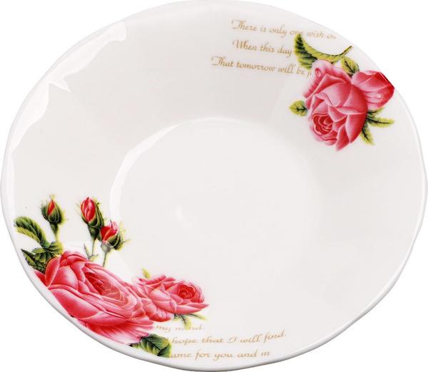 Almina Porselen Çay Tabağı Seti Gül Motifli 6 Parça | AL-9447