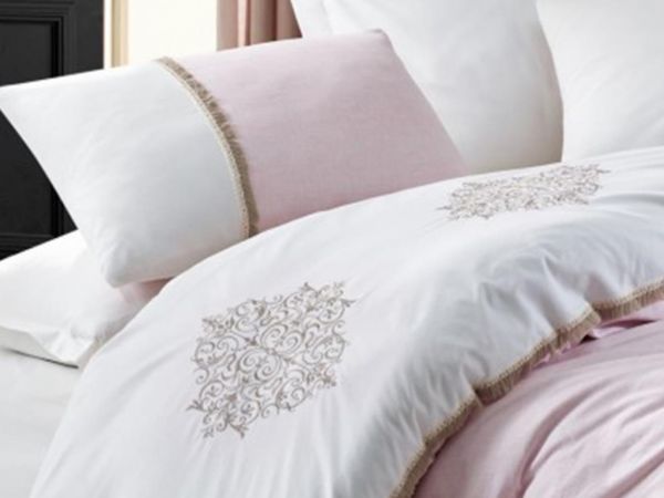 Cottonbox Brode Çift Kişilik Nevresim Takımı Carel Pudra