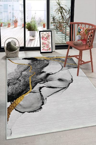 Birkilim Yıkanabilir Dekoratif Halı İpeksi Kaymaz Taban | MLN-IP-HS-240