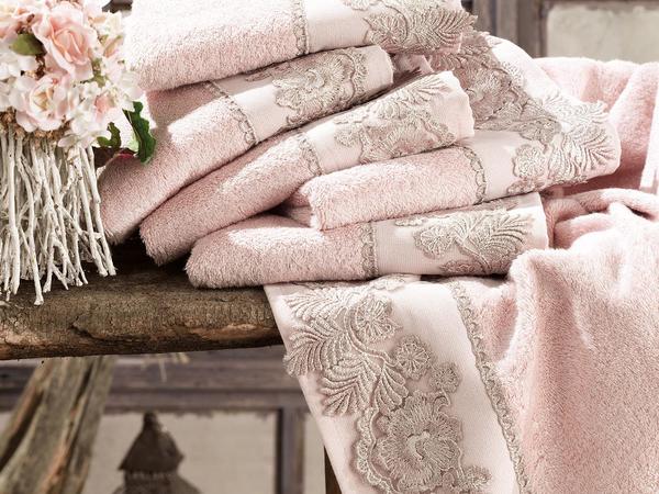 French Laced Leaf Dowery Bamboo Towel Powder | Ruching