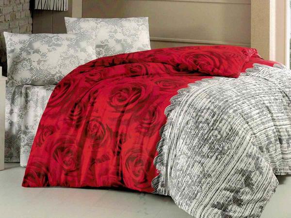 Hoffmanns Cotton Çift Kişilik Nevresim Takımı 4 Prç Gül Tasarımı