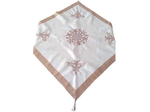 Lale Nakışlı Güpürlü Fiskos Krem Cappucino