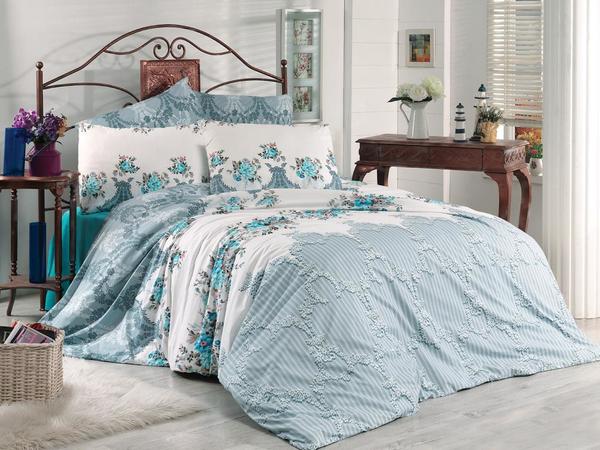 Ensemble housse de couette double Dowry Land Inna Bleu