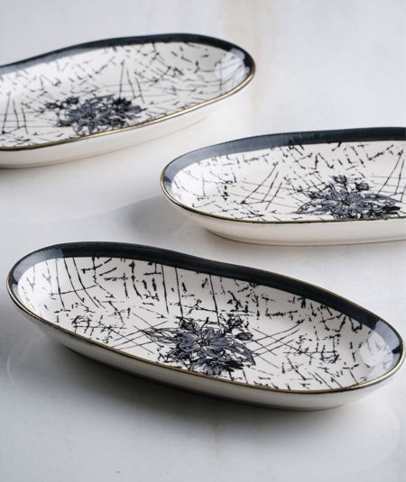 Acar | Kamelya Organik Beyaz Kayık Tabak