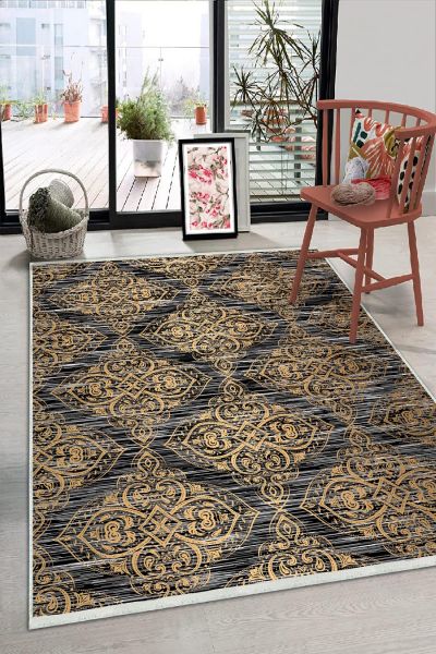 Birkilim Yıkanabilir Dekoratif Halı İpeksi Kaymaz Taban | MLN-IP-HS-345