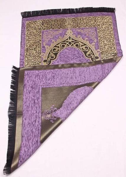 سجادة صلاة عثمانية فاخرة من الشنيل - 0170 - لون ليلكي