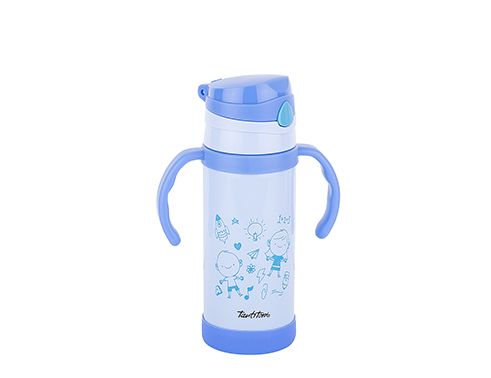 024-01-BLAU GEMUSTERTER EDELSTAHL KINDER THERMO 380ML