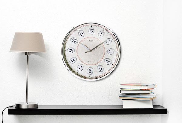 Duvar Saati Gümüş 46cm