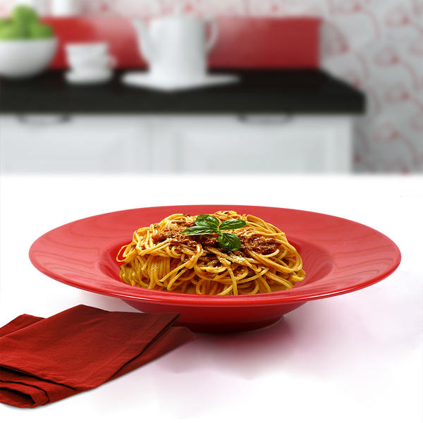 Kırmızı Gurme Makarna Tabağı 28 Cm | Keramika