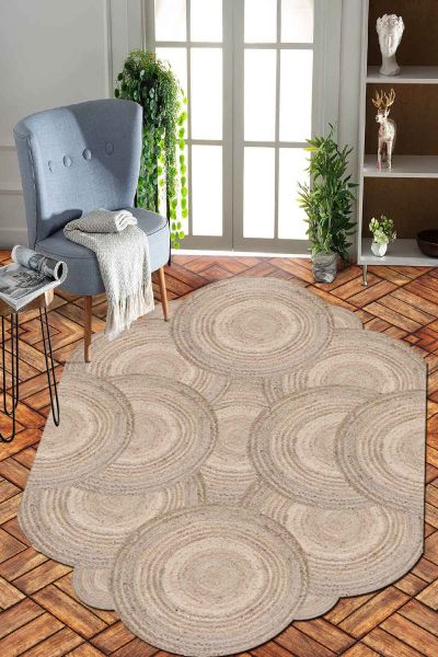 Birkilim Lazer Kesim Yıkanabilir İpeksi Kaymaz Taban Dekoratif Halı | MLN-IP-SD-348