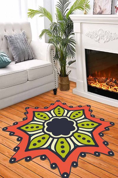 Birkilim Yuvarlak Yıkanabilir Dekoratif Halı İpeksi Kaymaz Taban | MLN-IP-HT-1609