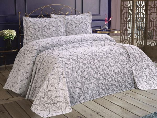 Dowery Alena 3-Piece Pique Set Gray