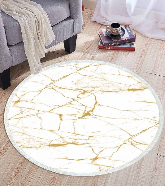 Birkilim Yuvarlak Yıkanabilir Dekoratif Halı İpeksi Kaymaz Taban | MLN-IP-YU-HT-420