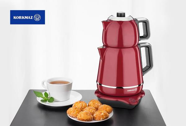 Korkmaz Demiks Elektrikli Çay Makinesi Semaver | Kırmızı | A332