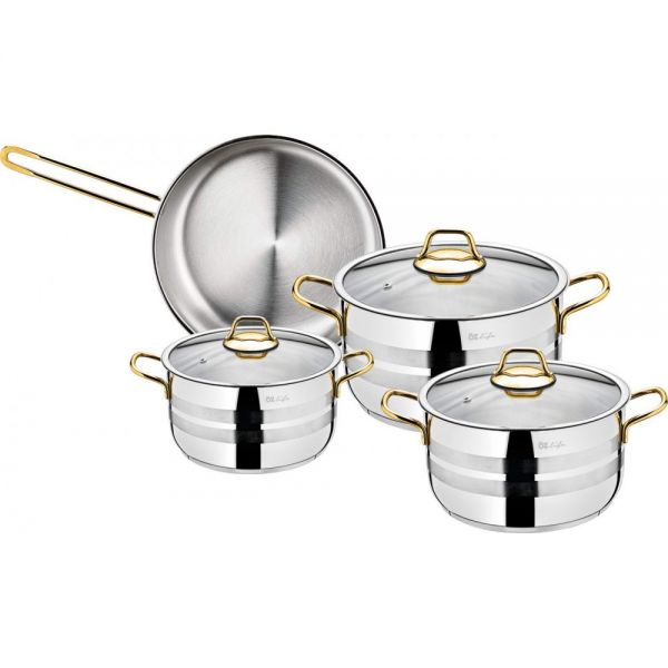Öz Life | Ada 8 Parça Sade Gold Tencere Seti