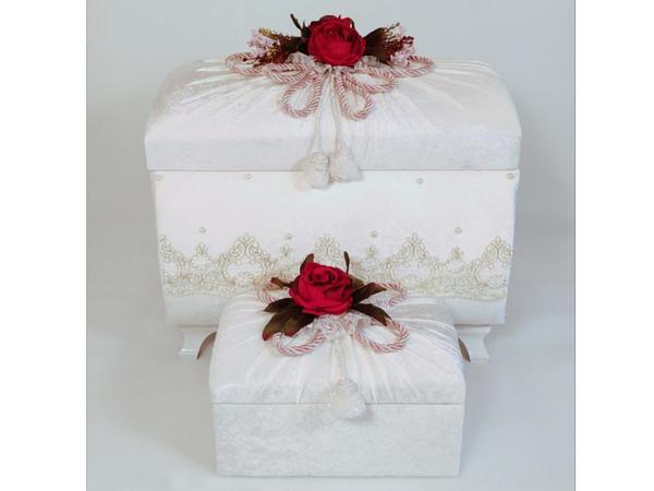 Kordonlu 2'li Çeyiz Sandığı Krem