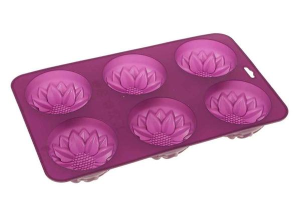 Paci Kek Pasta Kalıbı Çiçek Form Mor | PLA-600106-Lila