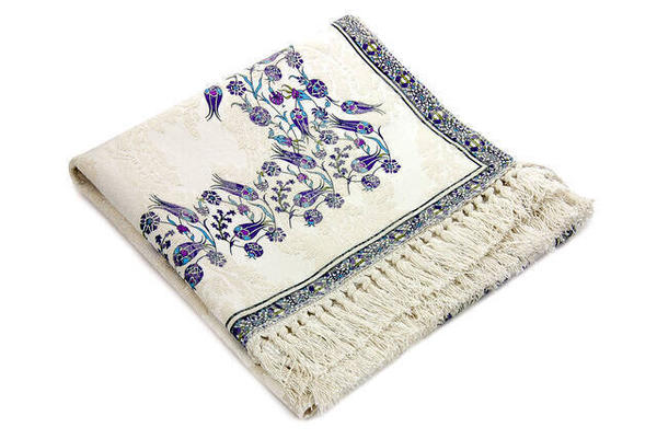 سجادة صلاة من القطن بتصميم توليب بنفسجي