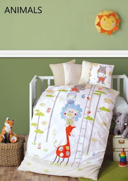 Soley Single Baby Ranforce Bettbezug-Set - Tiere