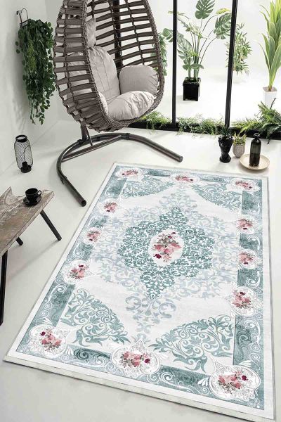 Birkilim Yıkanabilir Dekoratif Halı İpeksi Kaymaz Taban | MLN-IP-HK-057